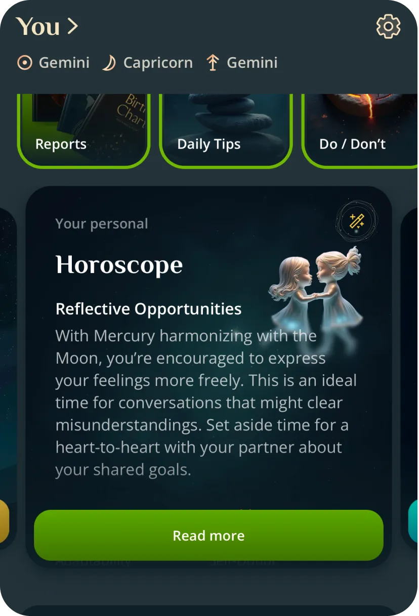 Daily horoscope screen